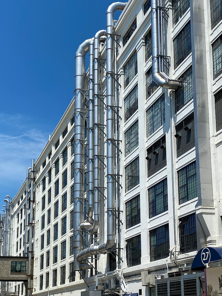 outside view of ductwork on building