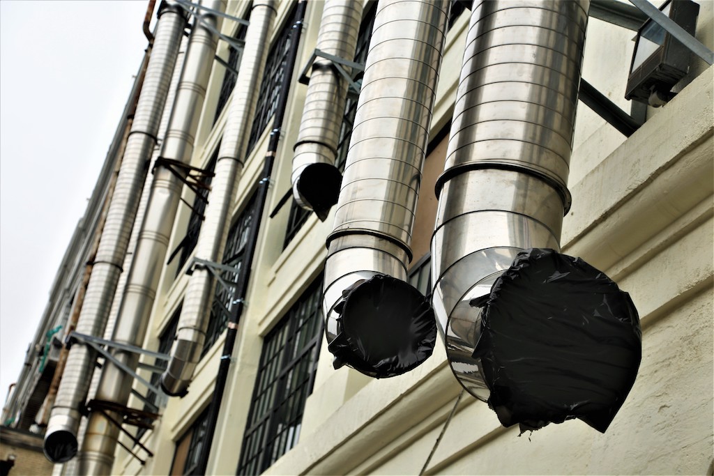 outside view of ductwork on building