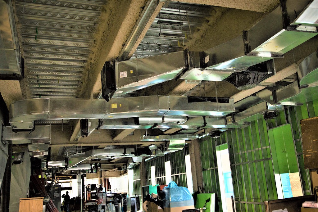 ductwork on ceiling