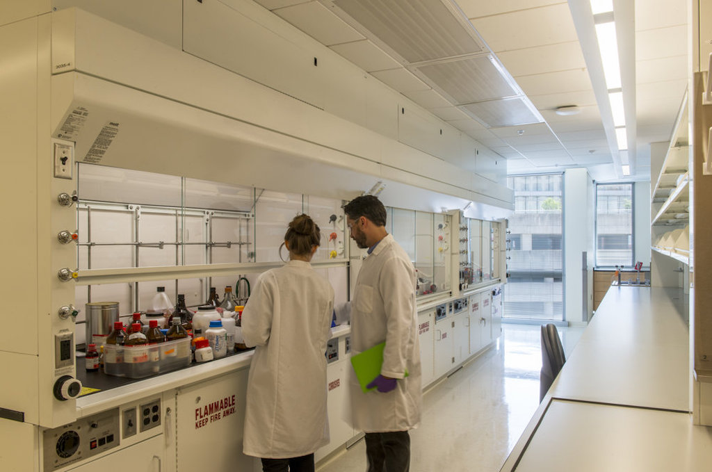 photo of two people working in a lab