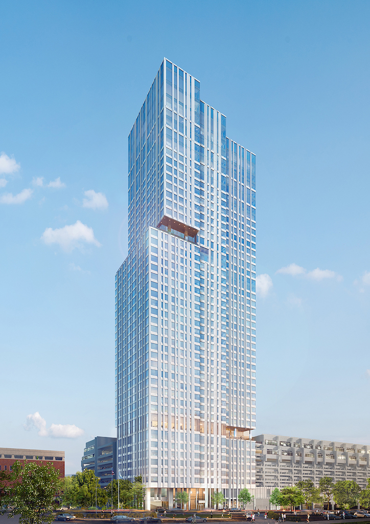 photo render of outside of The Sudbury Residential Tower at Bulfinch Crossing building