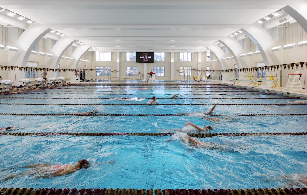 swimming in Boston College Margot Connell Recreation Center pool 