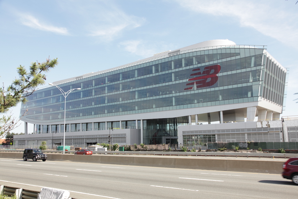 outside of New Balance Headquarters building