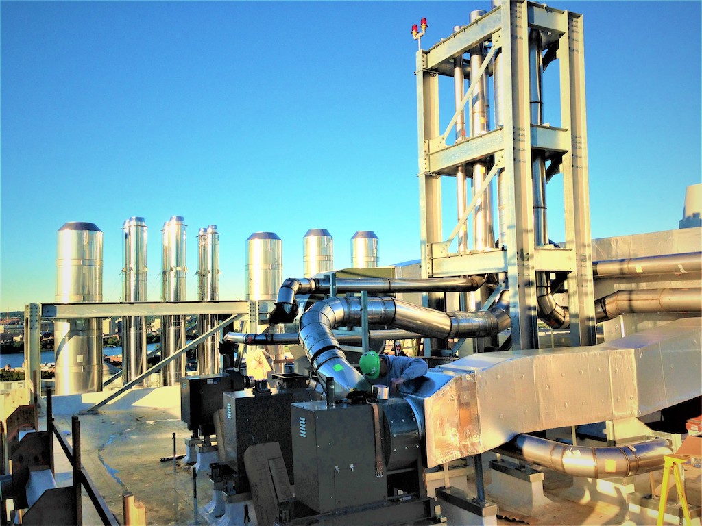 ductwork on roof of building