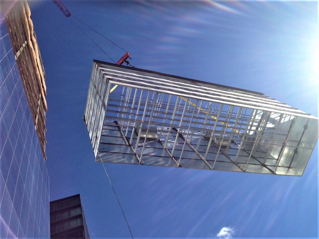 ductwork lifted by crane