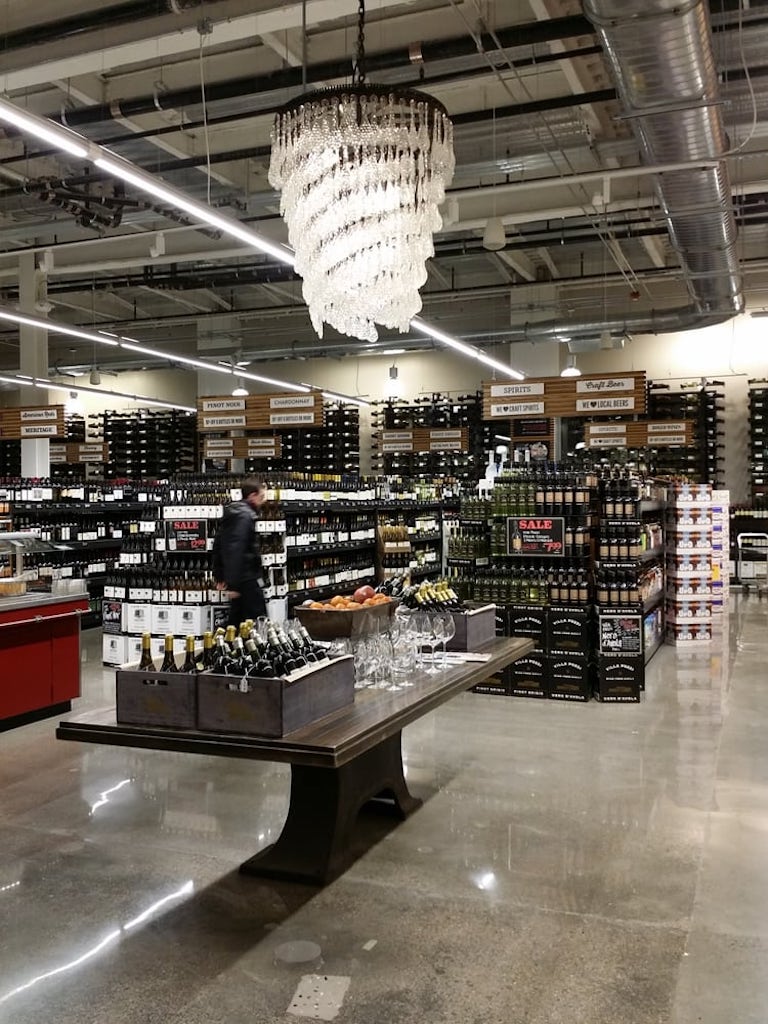 wine section of whole foods