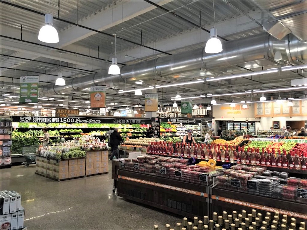 inside of Whole Foods Market at Ink Block building 